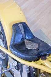 handcrafted low profile seat + oil pressure warning light